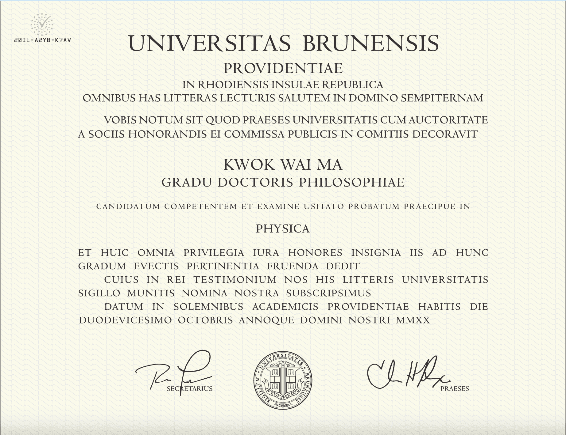 Ph.D. Diploma